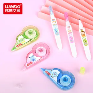 Канцелярские товары WEIBO, цветная Корректирующая лента для офиса и студентов, набор корректирующих жидкостей и лент с героями мультфильмов