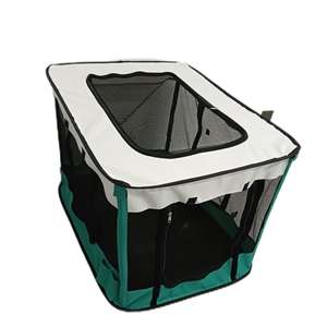 กรงสัตว์เลี้ยงขนาดเล็ก ใช้งานง่าย พับเก็บได้ ใช้ได้ทั้งในบ้านและนอกบ้าน สำหรับแมวและสุนัข ทำจากไฟเบอร์กลาส ลวดเหล็ก ผ้า Oxford พร้อมซิป - Product Image 1