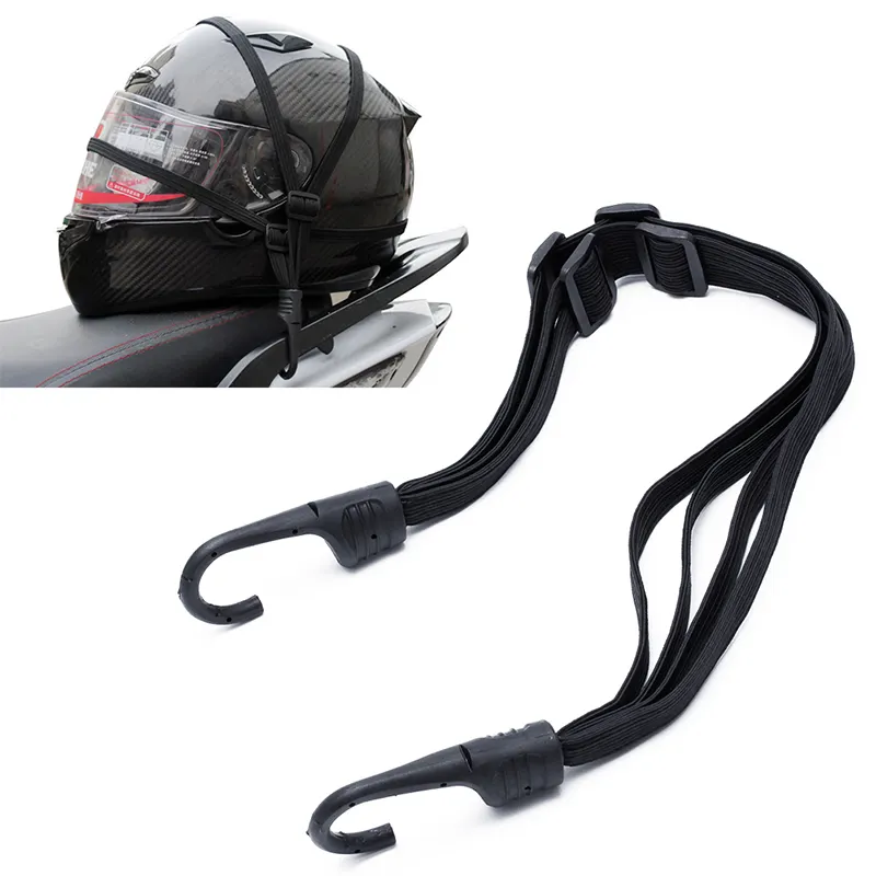 60CM Motorrad Bungee Cord Bandage Elastischer Gurt Motorrad helm Gepäcks eil mit 2 Haken für Fahrrad Motorrad zubehör