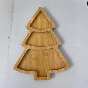 Plateau en bois pour arbre de Noël 27,5 cm 30 cm 27,7 cm, plateau de service multi-compartiments pour fruits, collations, usage domestique et restaurant - Product Image 3
