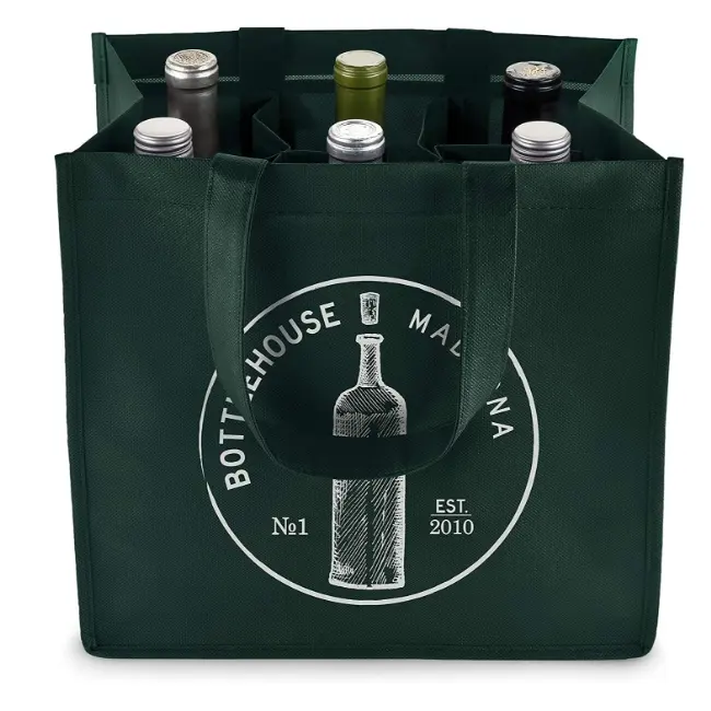 Reutilizable no tejida bolsa de vino Fabricación de bolsa no tejida seis botellas de fabricación