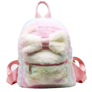 Linda chica peluda <span class=keywords><strong>Minnie</strong></span> arco de peluche Mini Orejas de conejo mochila de señora de las mujeres, <span class=keywords><strong>bolsa</strong></span> de chicas mini morral de la felpa - Product Image 6