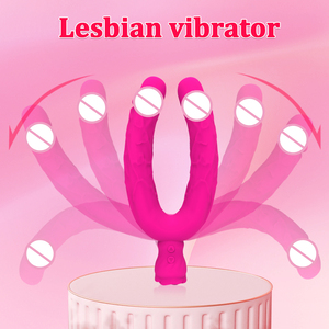 Consolador realista de doble extremo, consoladores vibradores flexibles, juego Anal lésbico de doble cara, estimulador del punto G, Juguetes sexuales, masturbadores - Product Image 6