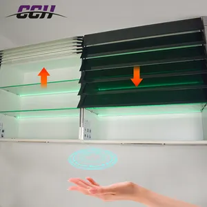 Keuken Wandkasten Met Glazen Deuren Roll Up Deur Sluiterkast Slimme Muur Touch Sensor Kast