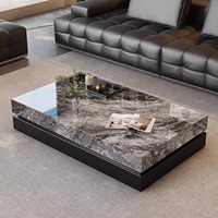 Table basse en pierre frittée durable, résistante à la chaleur et aux rayures, style moderne minimaliste, plateau en ardoise, table à thé avec plateau écologique