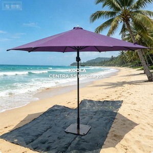 3.5m Heavy Duty Commercial Patio <b>Umbrella</b> Steel Center Pole Waterproof Outdoor Shade for Hotel Terrace - Product Image 1