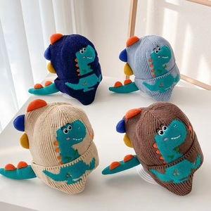 Gorros de Invierno con Orejeras de Dinosaurio para Niñas, Gorros Tejidos Cálidos para Bebés, Gorros de Algodón para Niños para la Playa - Product Image 2