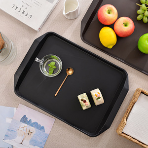 Double Swords brand square PU-coated ABS plastic non-slip <b>trays</b>, <b>tea</b> <b>trays</b>, coffee <b>trays</b>, fast food <b>trays</b>, ideal for home use. - Product Image 2