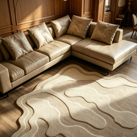 Tapis fait main au design moderne, tapis sur mesure de forme fluide, tapis tufté pour la maison, l'hôtel et la villa