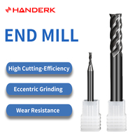 Fraise à queue carrée en carbure monobloc HANDERK OEM, 4 dents, HRC75, pour usinage CNC haute vitesse, ODM