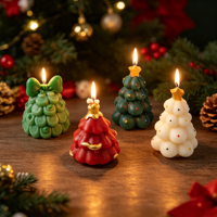 Weihnachtsbaum-förmiges Duftkerzen-Set Handgemachte Sojawachs-Aromatherapie-Kerzen für Heimdekoration Feiertagsgeschenk