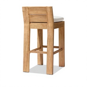 Modern Linear <b>Teak</b> Wood Outdoor Armless <b>Chair</b> Precision Joinery for Hotel and Resort Seating Projects - Product Image 4