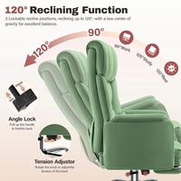 Chaise de bureau exécutive ergonomique pivotante verte avec support lombaire haute technologie confortable pour le maintien en position assise, capacité max. 500 lb