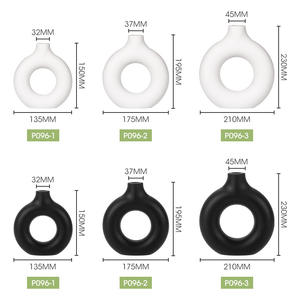 <span class=keywords><strong>Maceta</strong></span> de una sola flor de estilo chino moderno, jarrón de donut, Nueva campana colgante de cerámica de plástico decorativa pequeña para jardín - Product Image 5