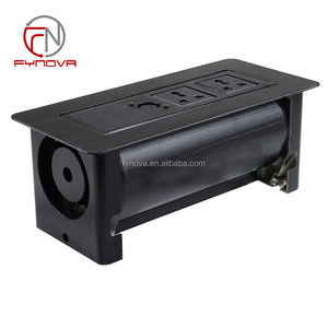 Toma de corriente de 2 salidas de escritorio de oficina oculta toma de corriente eléctrica de mesa empotrada para muebles de oficina y encimeras de cocina - Product Image 5