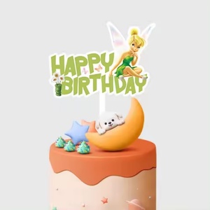 ขายส่งจากโรงงาน ชุดตกแต่งเค้กอะคริลิคสำหรับงานวันเกิดเด็กผู้หญิงลายการ์ตูนเจ้าหญิง - Product Image 3