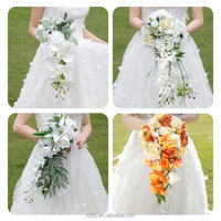 Bouquet de mariée personnalisé haut de gamme en soie artificielle réaliste et douce, style européen, pour mariage, remise de diplôme, Saint-Valentin, décoration florale