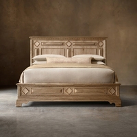 Lit Oliviero de luxe en bois massif, lit king-size ou queen-size, hôtel, villa, vente en gros sur mesure