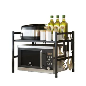 Rack di stoccaggio del forno a microonde regolabile BOCHENG scaffale per microonde scaffale per microonde da cucina