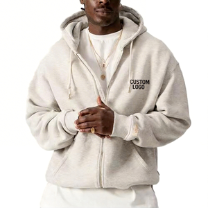 Sudaderas con Capucha y Cierre de Cremallera Unisex de Diseño Minimalista para Invierno, Poliéster/Algodón, Color Sólido, Logotipo Personalizado, Manga Regular - Product Image 2