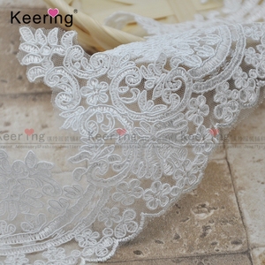 WTPA-209 Factory Price Wholesale Fashion Wedding White Border <strong>Lace</strong> <strong>Trim</strong> - Product Image 4