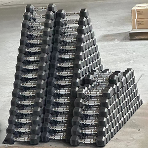 Haltères hexagonaux en <span class=keywords><strong>caoutchouc</strong></span> de 1 à 30 kg pour le sport et le fitness, fabriqués en Chine - Product Image 3