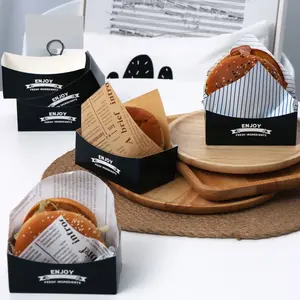 Take Out Box Sandwich Take Out Mini Burger Boxes Toast Holding Bread Tray For Take Out Food Paper Box