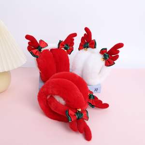 سماعات أذن قابلة للطي للبالغين على شكل قرون الغزلان، سماعات شتوية سميكة دافئة من الفرو للطلاب، حماية من البرد في الهواء الطلق - Product Image 2