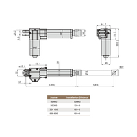 Tige de poussée PrimoPal pour lits d'hôpital, étanche, 500~3000N, 12V, 350mm, 800mm, actionneur linéaire électrique avec capteur de position