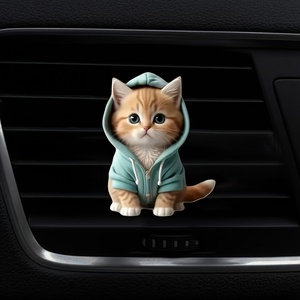 도매 귀여운 고양이 아크릴 차량용 방향제 롱래스팅 향기 벤트 클립 장식용 - Product Image 3