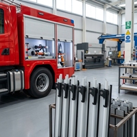 Portes à enroulement coupe-feu en alliage d'aluminium robustes avec traitement électrophoretique pour utilisation sur camions