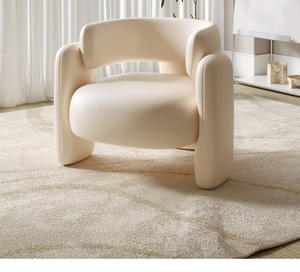 Fauteuil individuel de luxe moderne en velours durable avec repose-pieds, design confortable pour chambre, salon, hôtel, fauteuil d'appoint de loisirs - Product Image 4