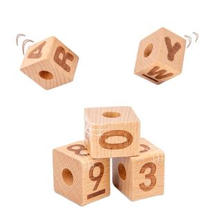Jouets éducatifs lettres d'apprentissage rotatives blocs <span class=keywords><strong>de</strong></span> <span class=keywords><strong>lecture</strong></span> en bois blocs Montessori avec cartes flash mot - Product Image 1