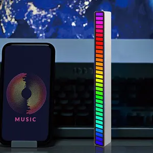 RGB 사운드 제어 음악 레벨 라이트, USB 음성 활성화 음악 리듬 라이트 배터리