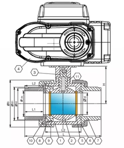 Vanne à boisseau sphérique motorisée double DN15 en PVC à 2 voies pour fluides aqueux - Product Image 4