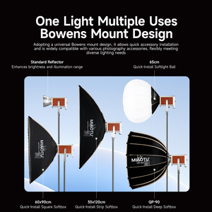 MIAOTU Gdsy 800W Lampe de photographie haute puissance alimentée par courant alternatif, température de couleur réglable 2800-6500K + contrôle par application, alliage d'aluminium - Product Image 4
