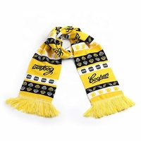 Écharpe carrée d'hiver en acrylique tricoté jacquard personnalisée avec logo imprimé sur mesure pour les supporters de club de football - Style homme