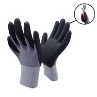 Gants de sécurité antidérapants en nylon et élasthanne gris 15G avec revêtement en nitrile micro-finition noir, gants de travail en nitrile mousse – Offre Spéciale