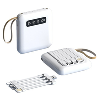 Baterías Portátiles Mini al por Mayor con Cuatro Cables de Datos, Regalo Promocional con Logotipo