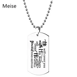 Yiwu Meise Taufe Geschenk DogTag Bibel Anhänger Christian Halskette Edelstahl Halskette