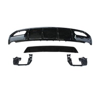 Diffuseur arrière noir avec embouts d'échappement pour Mercedes Benz Classe A Hatchback W176 2013-2015 / 2016-2018 Style A45
