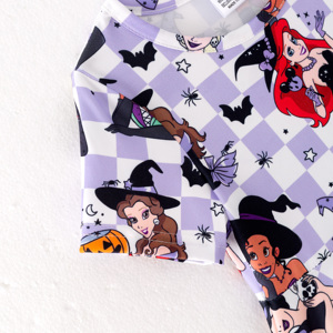 Robe tourbillon pour bébés et petites filles, à manches courtes, respirante, écologique, imprimé personnage de dessin animé <span class=keywords><strong>princesse</strong></span>, pour l'automne et Halloween, couleur lait - Product Image 4