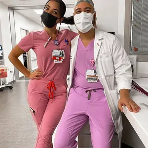 厂家直销样品磨砂套装制服设计新款护士医院制服