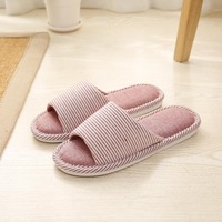 Zapatillas de algodón de estilo japonés para mujer, zapatos de interior antideslizantes informales para primavera y otoño, piel suave de PVC fabricada por Acme Company