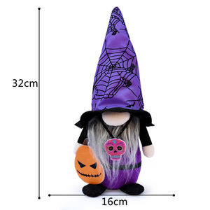 Decorazioni Gnome fatte a mano di Halloween 2 pezzi Tomtes svedesi ornamenti di peluche con decorazioni natalizie a pipistrello ragno - Product Image 5