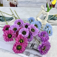 QYY-MY Artificielle 5-tête Fleur Pas Cher Promotion Maison Décorative Moderne Yuanbao Tournesol