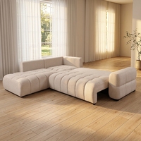 Canapé convertible en velours deux places en forme de L, lit escamotable confortable, mobilier de salon – Vente en gros
