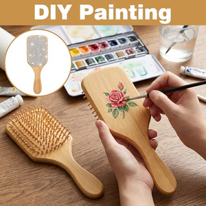 Nouvelle conception 2026 – Brosse à cheveux en bois de bambou personnalisable avec logo, directement de l'usine, pour femmes, démêlante, type paddle, pour extensions capillaires, usage professionnel en salon - Product Image 5