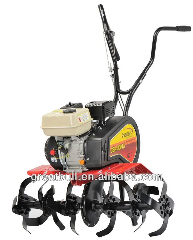 Greatbull 6.5HP Gasoline Power Mini Land Tiller Cultivator With Bearing Drive Hand Garden Rotary Cultivator