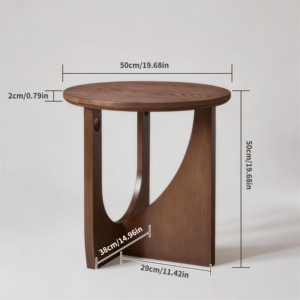 Tavolino Laterale in Legno Massello Finitura Naturale Design Rustico Tavolo d'Appoggio per Soggiorno - Product Image 2